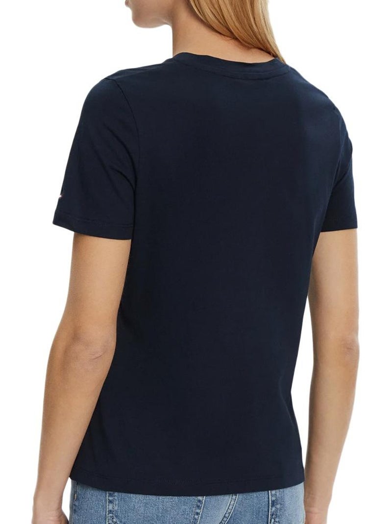 T-Shirt Feminina Tommy Hilfiger Reg Ajuste Marinho Azul-marinho - Kiabi