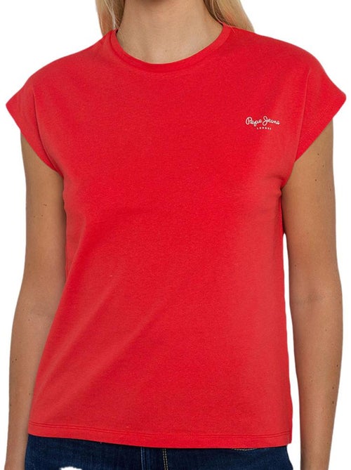 T-shirt Feminina Vermelha Pepe Jeans Bloom - Kiabi T-shirt Feminina Vermelha Pepe Jeans Bloom - Kiabi