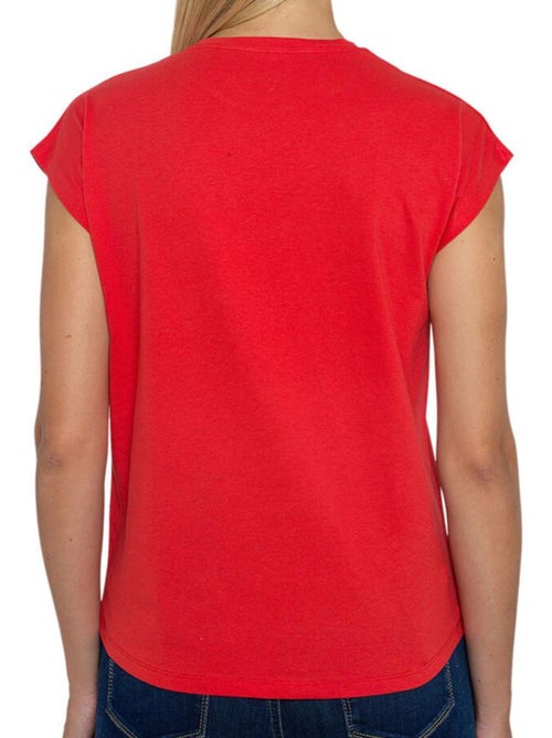 T-shirt Feminina Vermelha Pepe Jeans Bloom - Kiabi T-shirt Feminina Vermelha Pepe Jeans Bloom - Kiabi