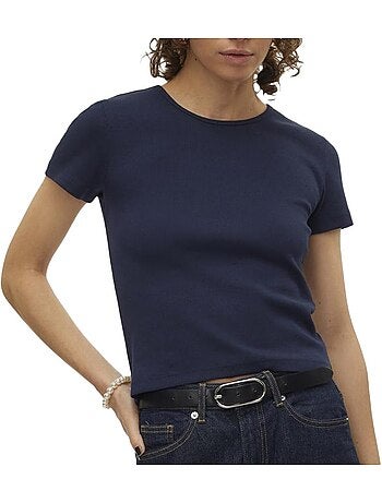 T-shirt Feminina Vero Moda Chloe Azul Marinho