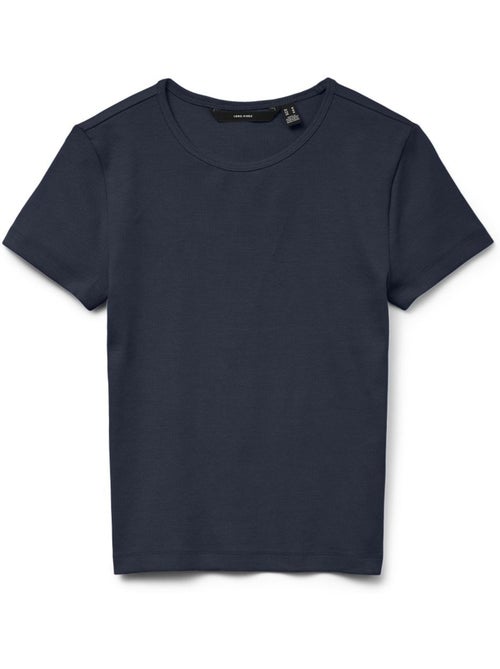 T-shirt Feminina Vero Moda Chloe Azul Marinho - Kiabi