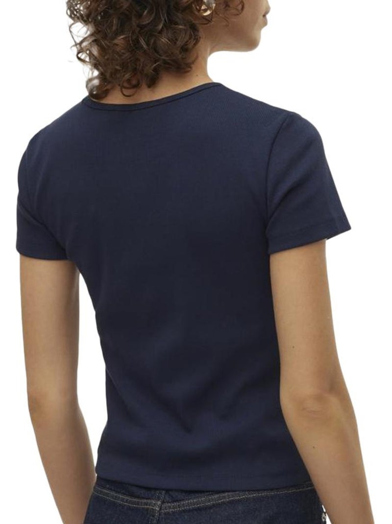 T-shirt Feminina Vero Moda Chloe Azul Marinho Azul-marinho - Kiabi