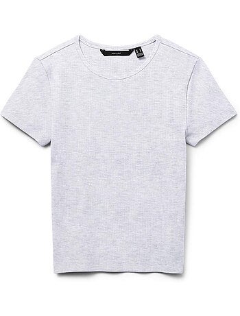 T-shirt Feminina Vero Moda Chloe Cinzenta