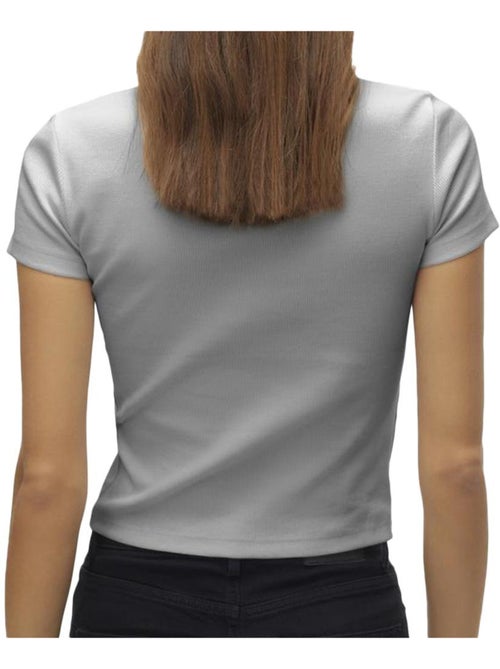 T-shirt Feminina Vero Moda Chloe Cinzenta - Kiabi T-shirt Feminina Vero Moda Chloe Cinzenta - Kiabi