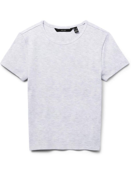 T-shirt Feminina Vero Moda Chloe Cinzenta - Kiabi T-shirt Feminina Vero Moda Chloe Cinzenta - Kiabi