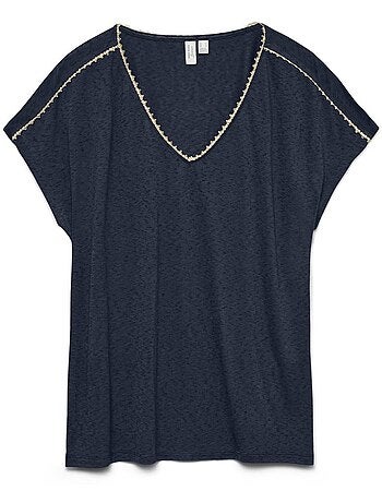 T-shirt Feminina Vero Moda Jackie Azul-Marinho