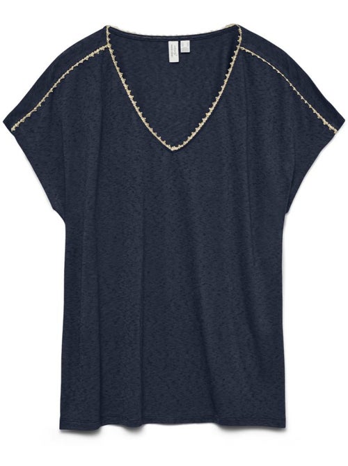 T-shirt Feminina Vero Moda Jackie Azul-Marinho - Kiabi T-shirt Feminina Vero Moda Jackie Azul-Marinho - Kiabi
