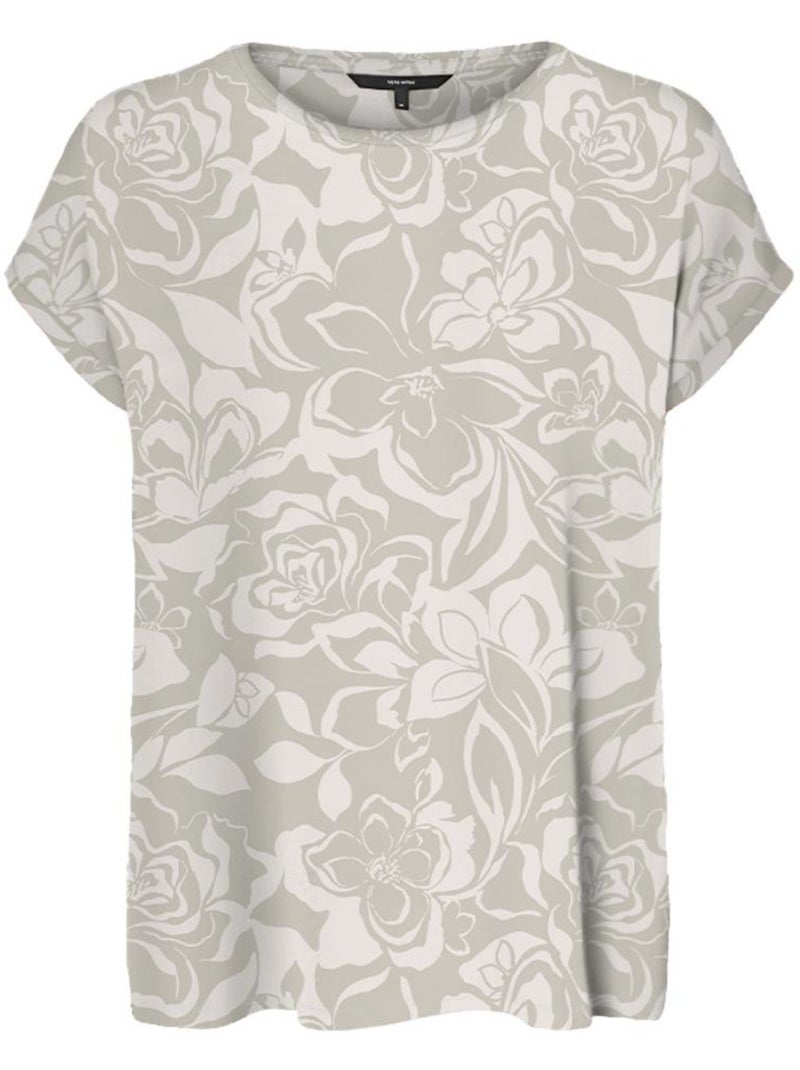 T-Shirt Feminina Vero Moda Mava Bege/Branco Bege - Kiabi