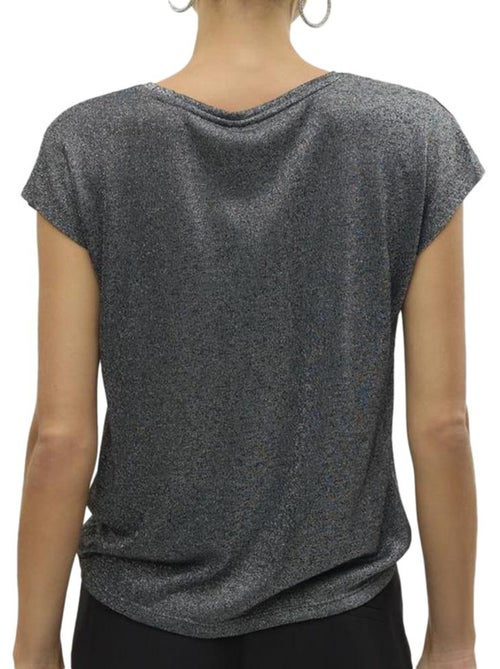 T-shirt feminina vero moda sarah cinzento escuro - Kiabi