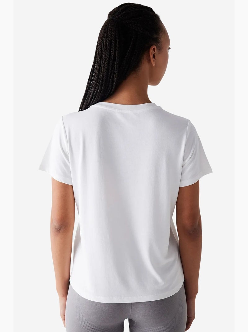 T-shirt feminino em modal penti Branco sujo - Kiabi
