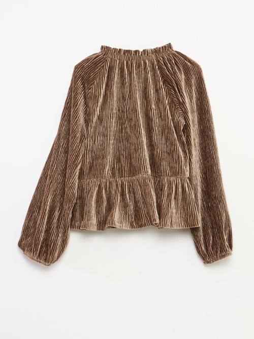 T-shirt festivo texturizado com laço liso - Kiabi