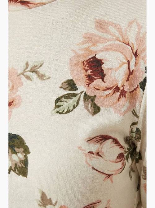 T-shirt floral gola alta manga curta istanbul - Kiabi
