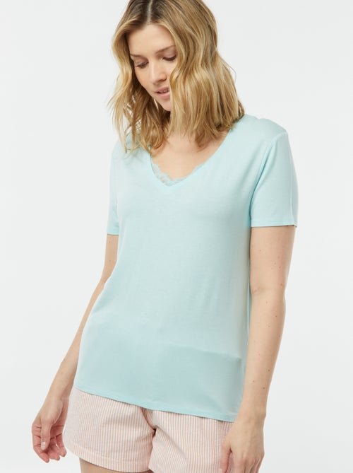 T-shirt fluida com decote em bico - Kiabi