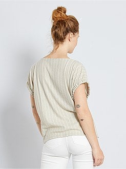 T-shirt fluida com mangas de fantasia - Kiabi