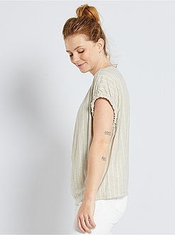 T-shirt fluida com mangas de fantasia - Kiabi