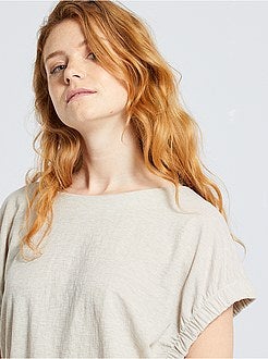 T-shirt fluida com mangas de fantasia - Kiabi