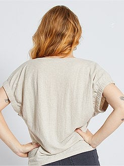 T-shirt fluida com mangas de fantasia - Kiabi