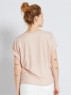 T-shirt fluida com mangas de fantasia - Kiabi