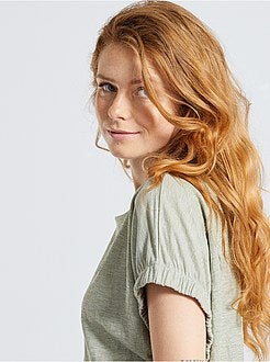 T-shirt fluida com mangas de fantasia - Kiabi