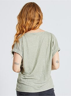 T-shirt fluida com mangas de fantasia - Kiabi