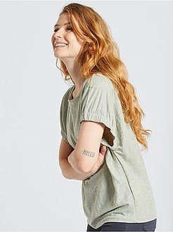 T-shirt fluida com mangas de fantasia - Kiabi