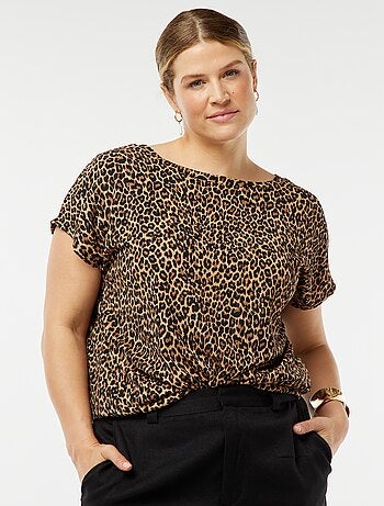 T-shirt fluida de malha gofrada