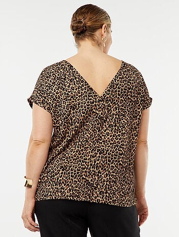 T-shirt fluida de malha gofrada
