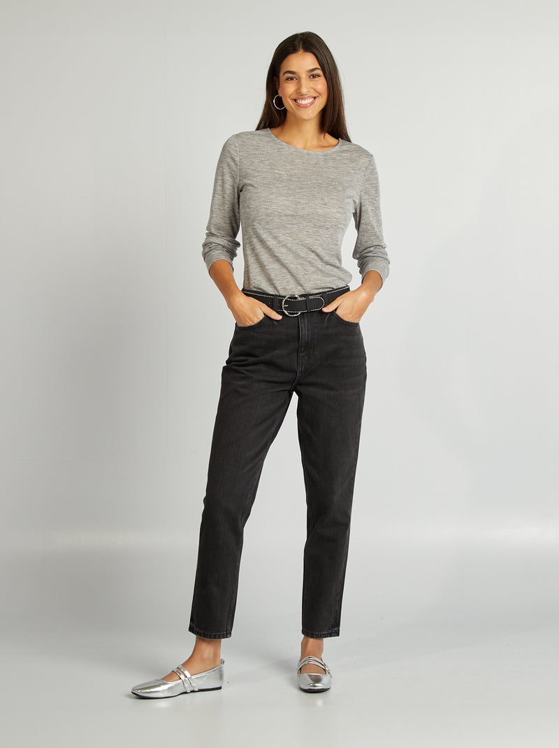 T-shirt fluida em malha matizada CINZA - Kiabi