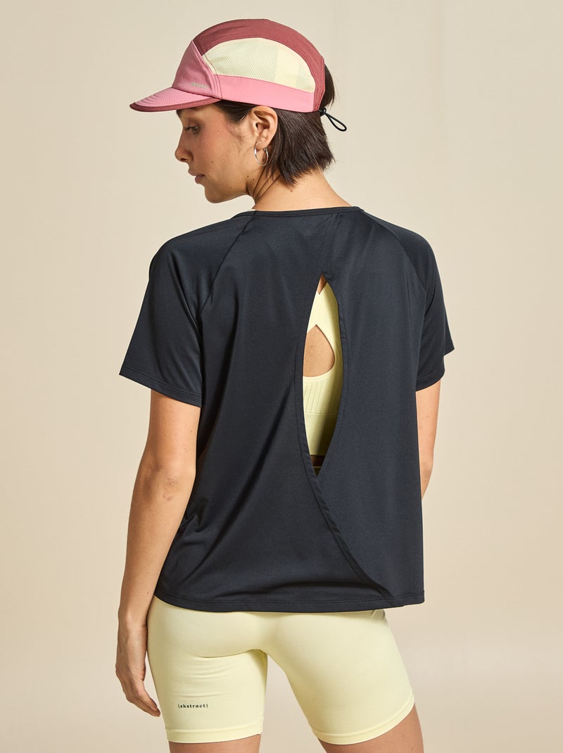 T-shirt fluído com abertura nas costas - (ekstract) Preto - Kiabi