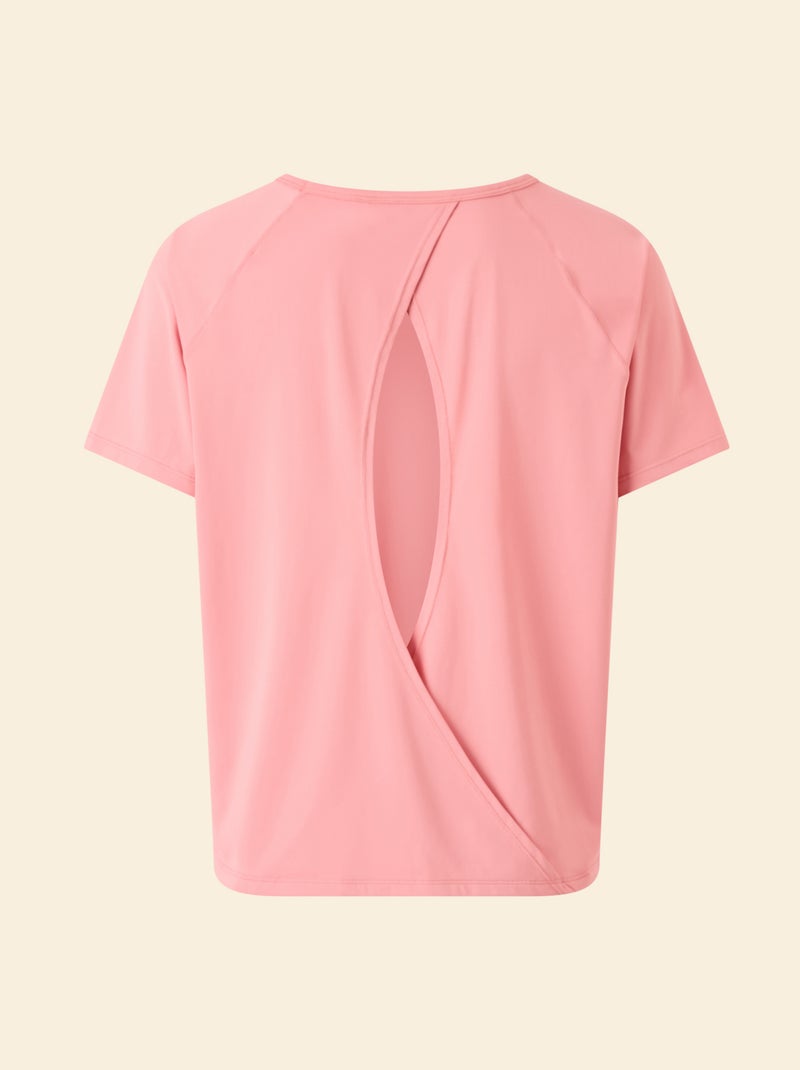 T-shirt fluído com abertura nas costas - (ekstract) Rosa - Kiabi