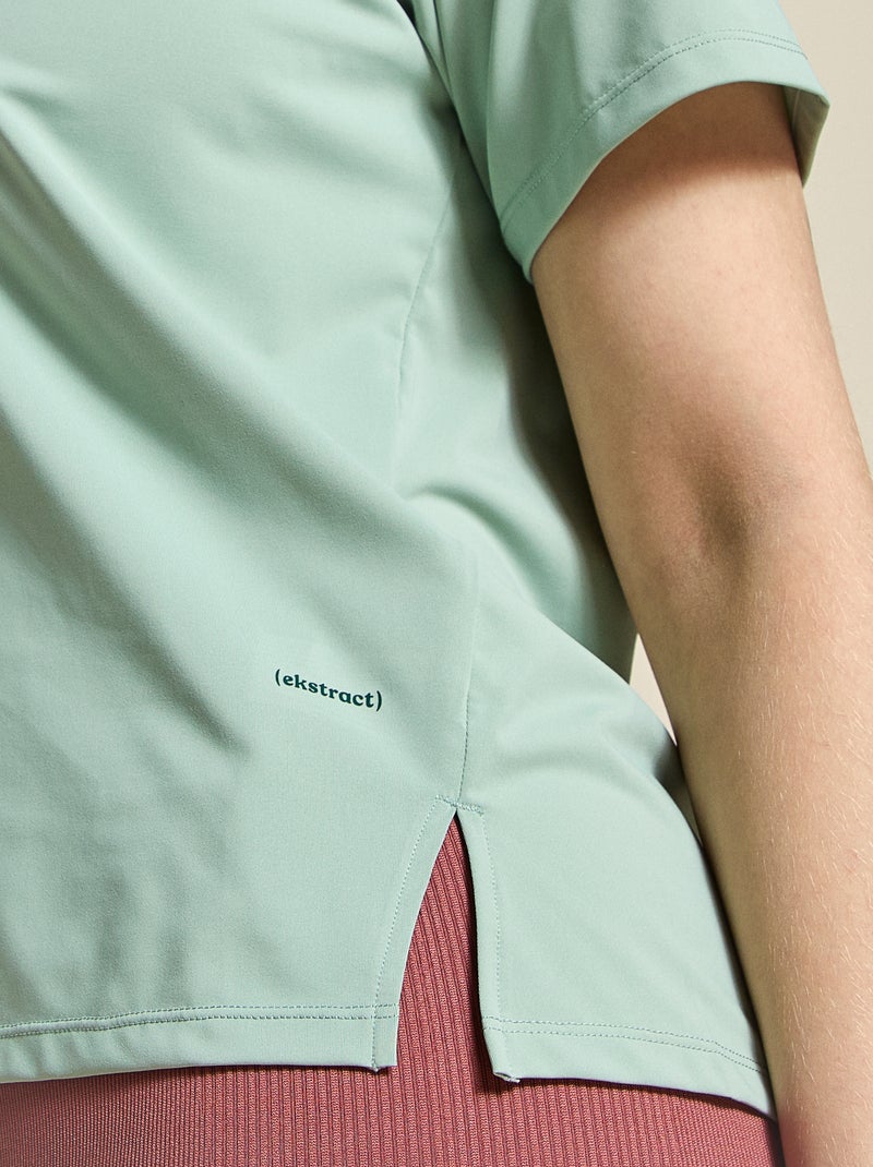 T-shirt fluído com abertura nas costas - (ekstract) Verde - Kiabi