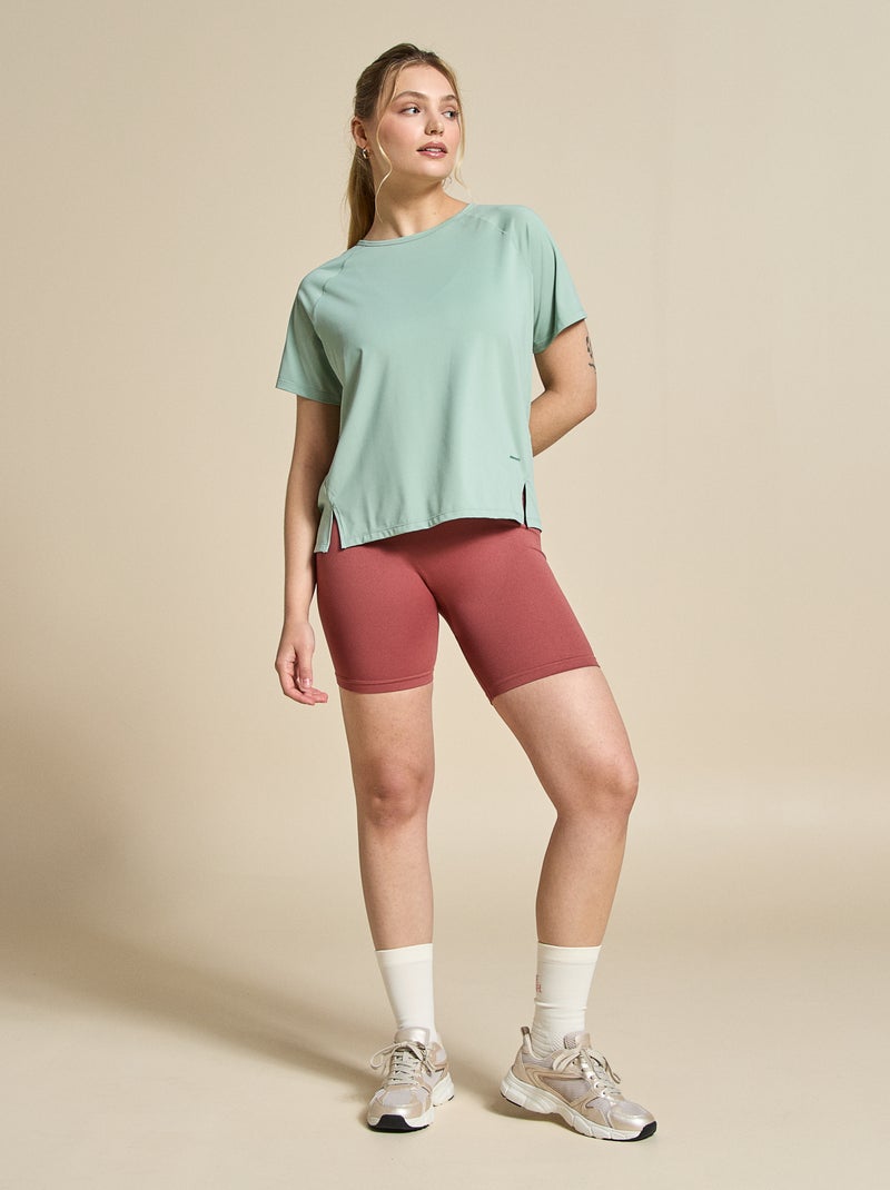 T-shirt fluído com abertura nas costas - (ekstract) Verde - Kiabi