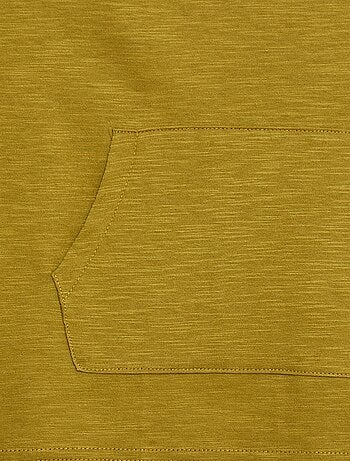 T-shirt largo com bolso canguru