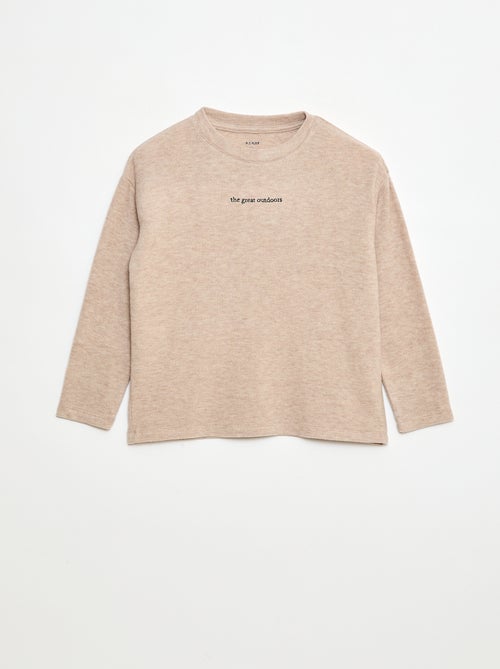 T-shirt folgado com detalhe no peito - Kiabi