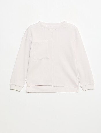 T-shirt folgado texturizado em algodão liso