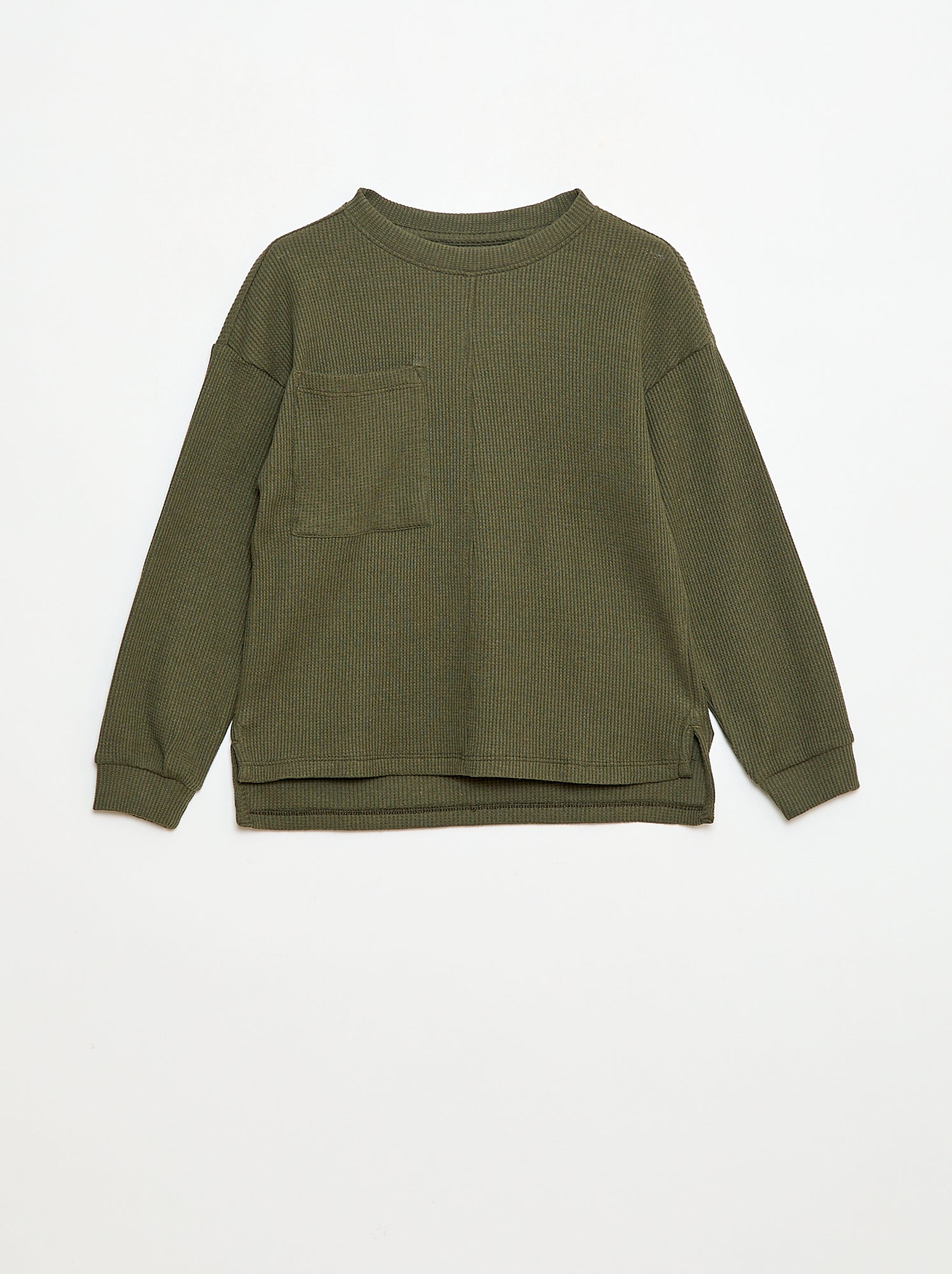 T-shirt folgado texturizado em algodão liso