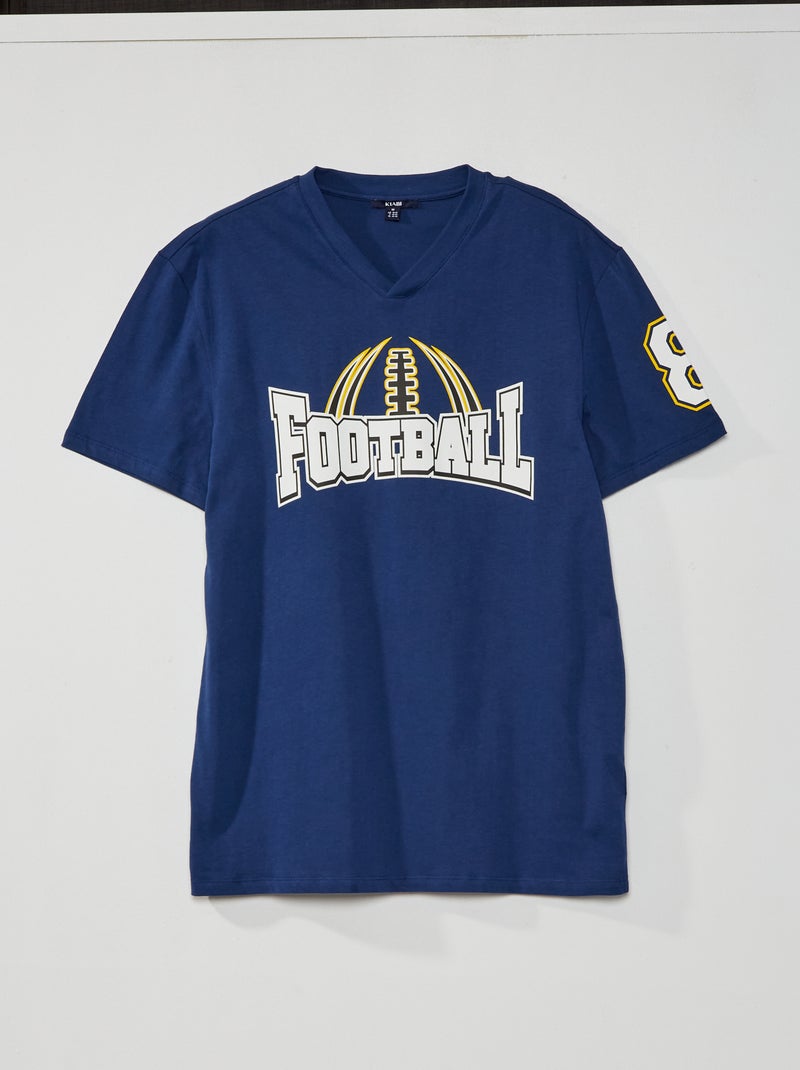 T-shirt 'Football US' AZUL - Kiabi