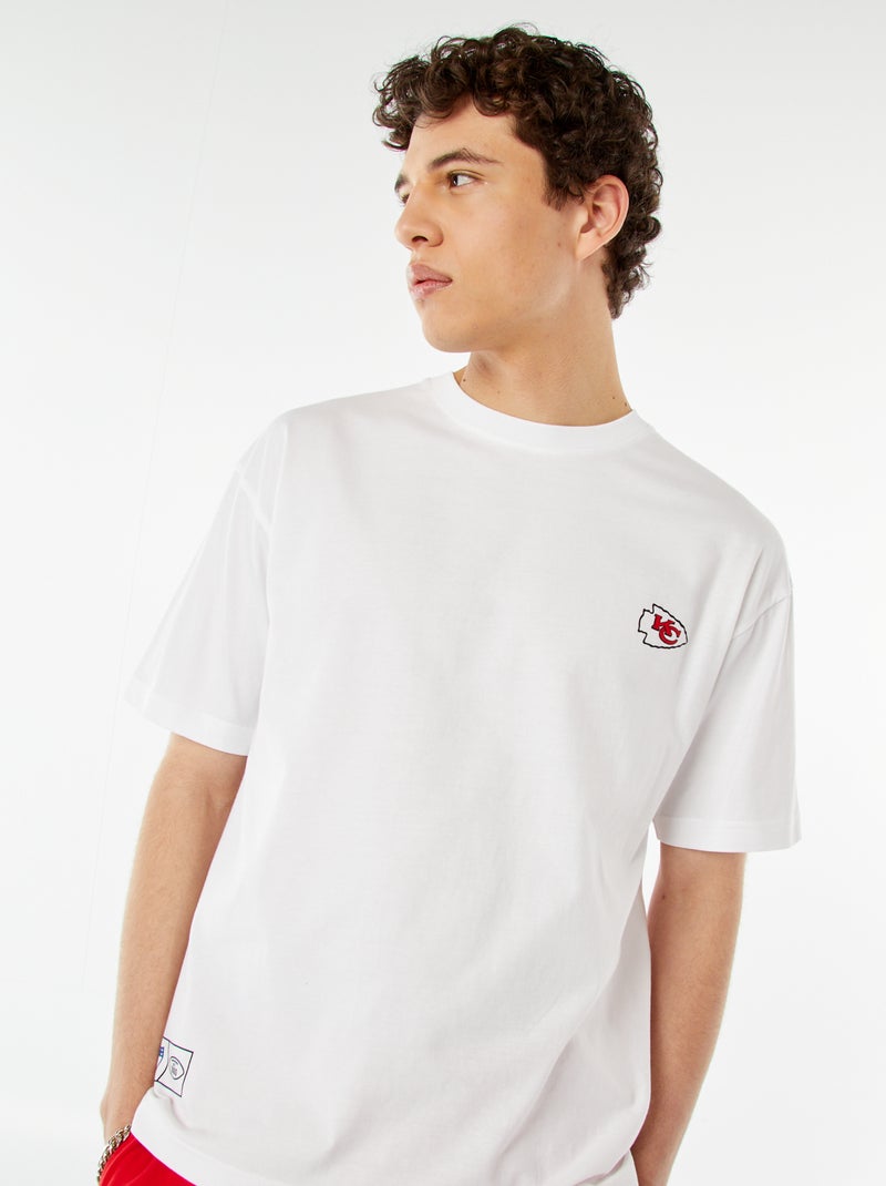 T-shirt 'Football US' 'Kansas City' manga curta BRANCO - Kiabi