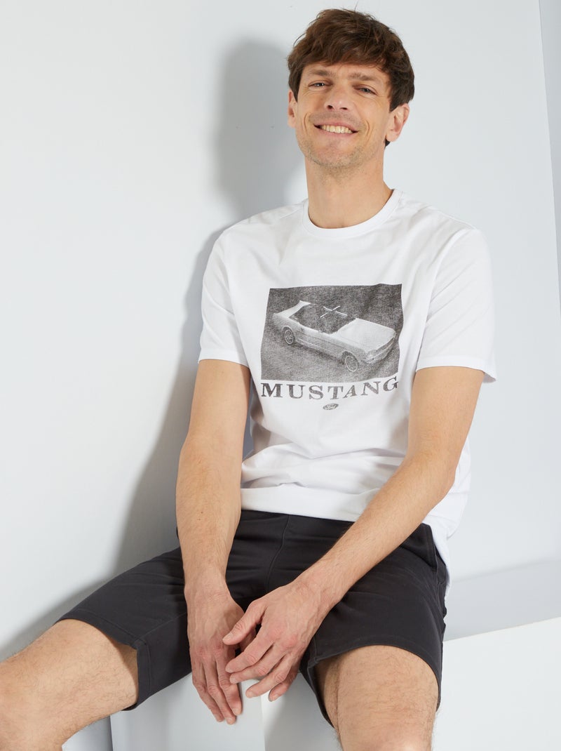 T-shirt 'Ford' Mustang Branco - Kiabi