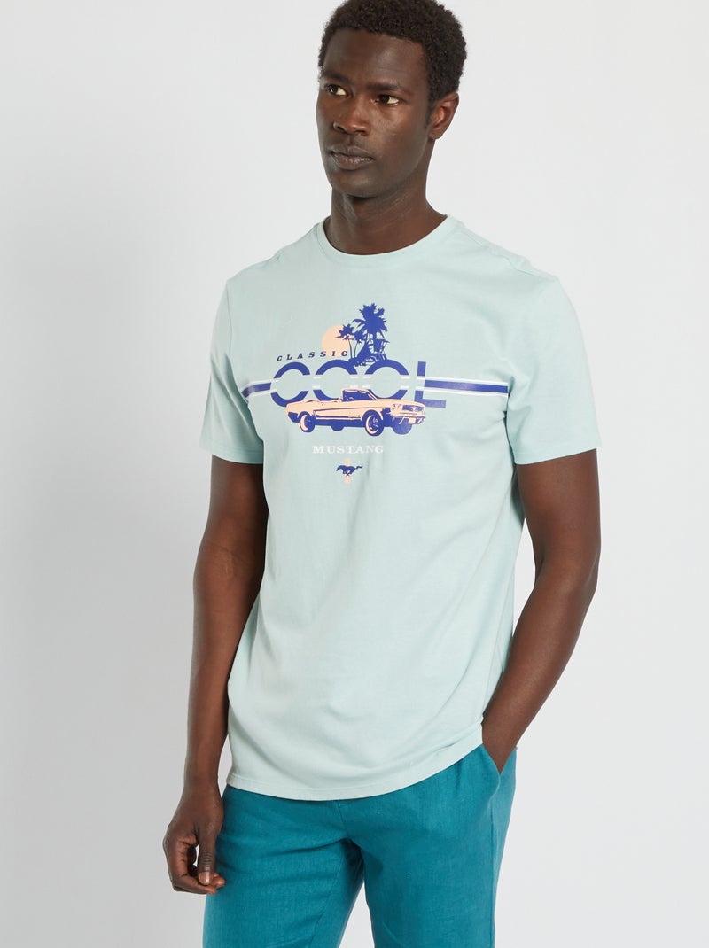T-shirt 'Ford Mustang' em jersey Azul - Kiabi