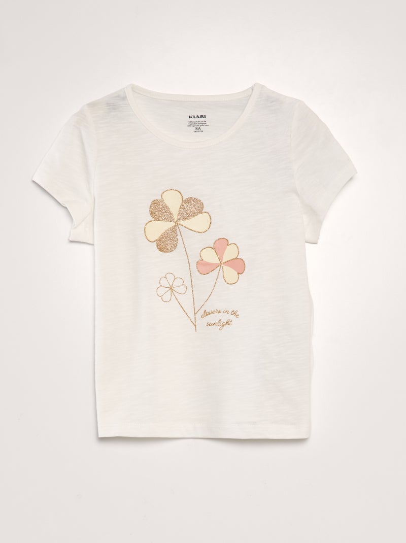 T-shirt forma boxy BRANCO - Kiabi