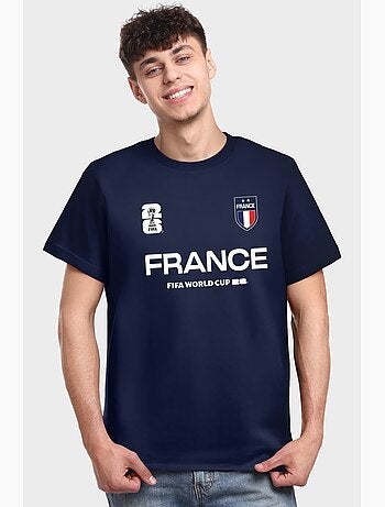 T-shirt france homem azul-marinho | licença oficial fifa world cup 2026