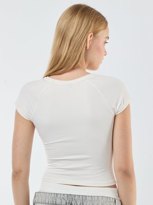 T-shirt franzida lisa - Kiabi