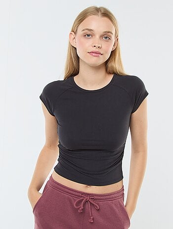 T-shirt franzida lisa