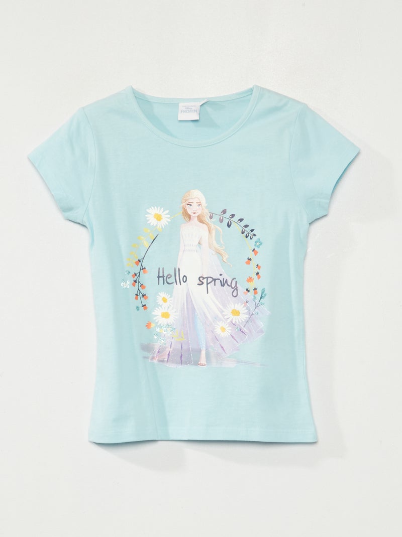 T-shirt 'Frozen' 'Disney' Azul - Kiabi