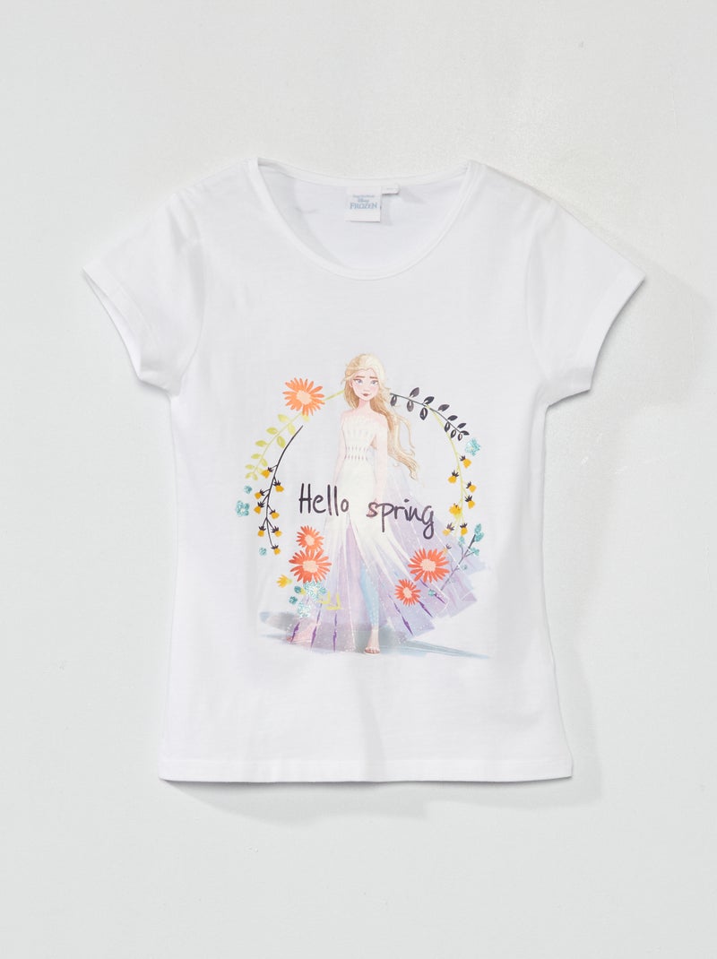 T-shirt 'Frozen' 'Disney' Branco - Kiabi