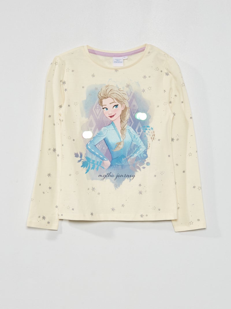 T-shirt 'Frozen' 'Disney' Ecru - Kiabi