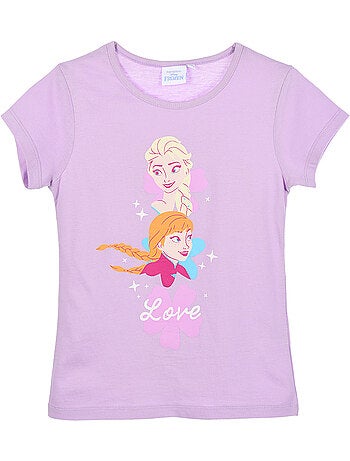 T-shirt frozen roxo menina | licença oficial