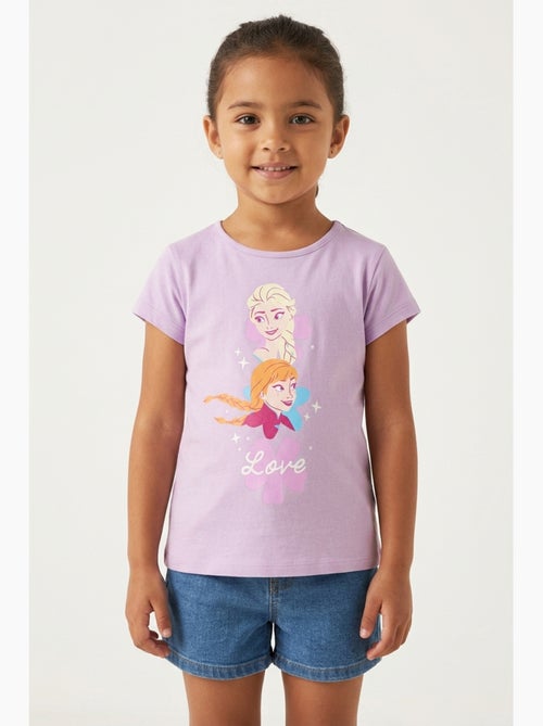 T-shirt frozen roxo menina | licença oficial - Kiabi