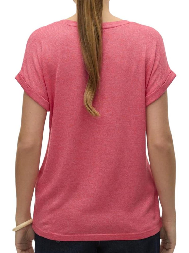 T-shirt Fuchsia para Mulher Vero Moda Brianna 10291353 Rosa - Kiabi